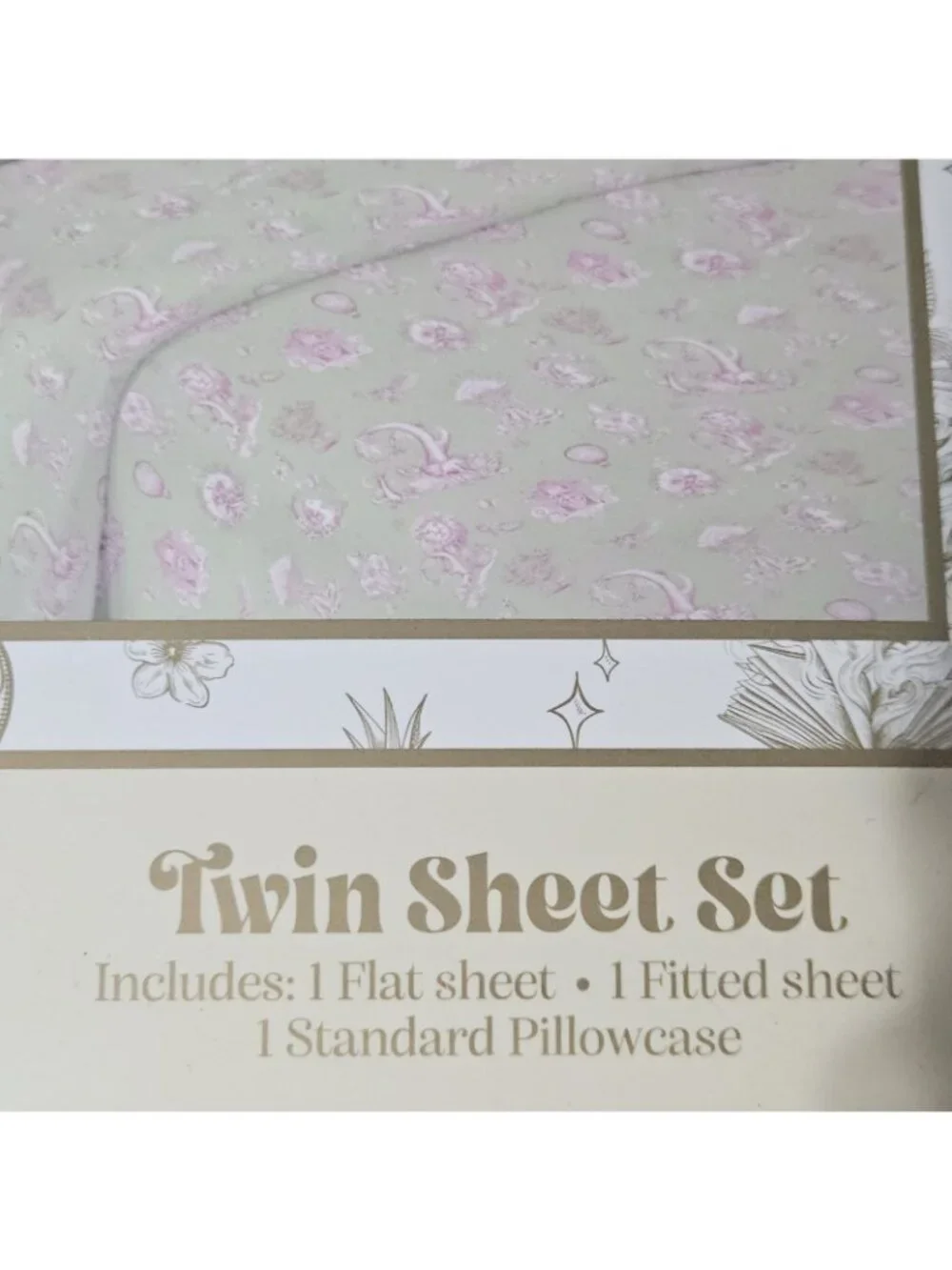 Wicked: For Good X Katie Kime Green & Pink TWIN Size Bed Sheet 3 Pc Set NEW